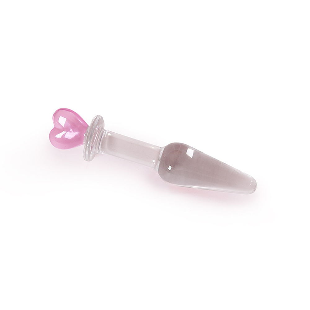 Pink Glass Magic Love Wand Butt Plug