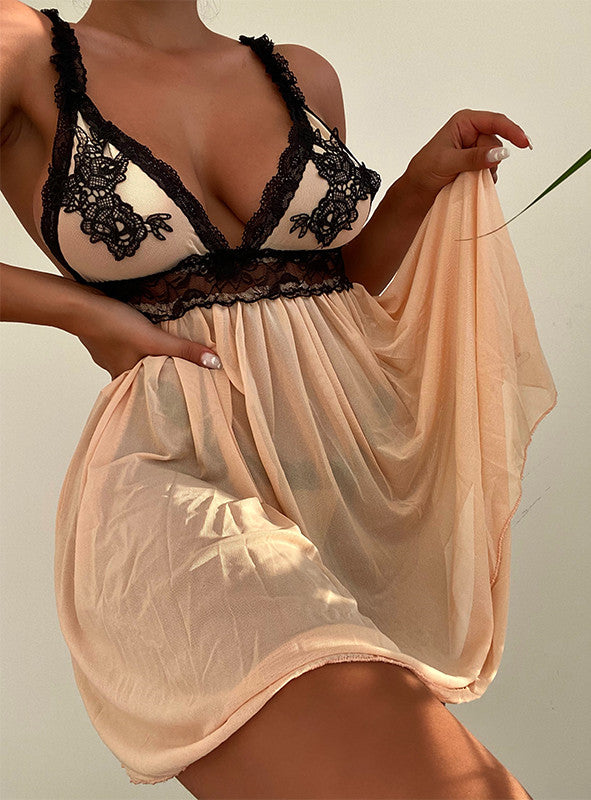 Women‘s Apricot Sexy Bodydoll Nightwear