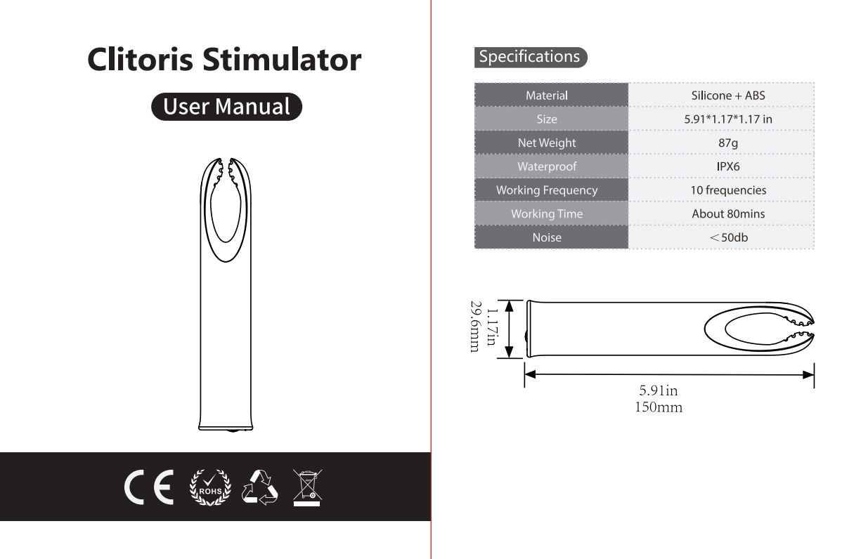 Black Nipple Clitoris Stimulator for Women