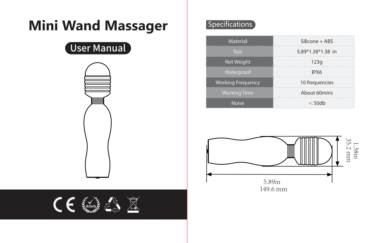 Mini Size Wand Vibration Massager