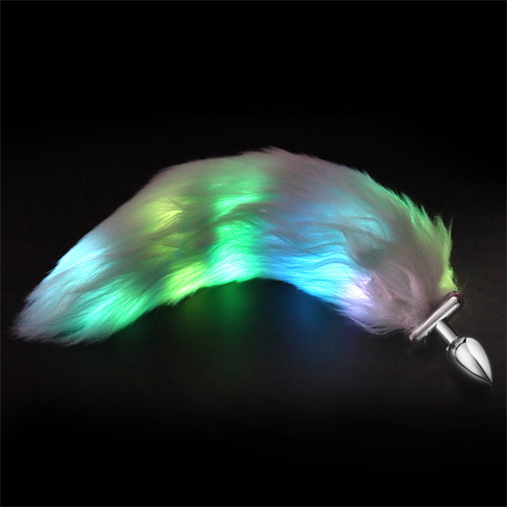 Metal Glowing Fox Tail Butt Plug